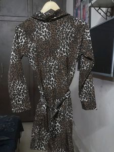Tiger Print Brown Dress