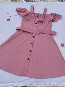 Off-Shoulder Frock With Belt