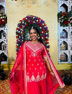 Rose Colour Sharara Kurta Set