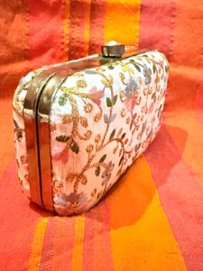 Embroidered Floral Clutch