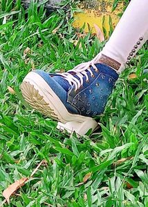 Stylish Denim High Ankle Boots
