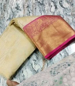 Kanjeevaram Banarasi Pure Silk Satin Border Saree