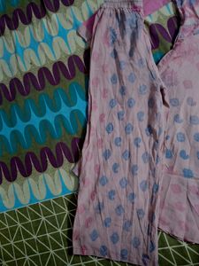 COTTON FROCK SUIT WITH PLAZZO IN OFF WHITE COLOR