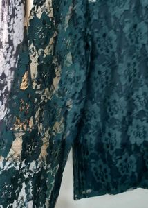 Women&#39;s Dark GREEN Lace Top