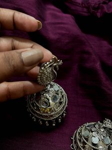 Silver Jhumka Earrings