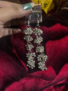 Stylish Silver Jhumka Earrings