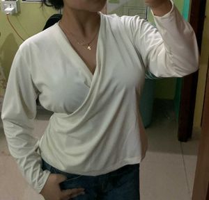 trendy Elegant Wrap Top - Long Sleeve
