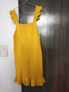 Woolen Yellow Dress