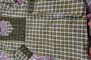 Checkered winter wool bottom set Salwar with kurta