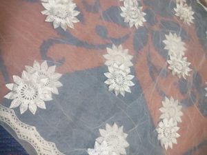 Elegant Net Dupatta with Floral Embroidery