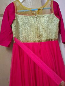 Pink &amp; Gold Ethnic Gown