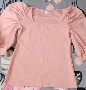 Pink Puff Sleeve Top