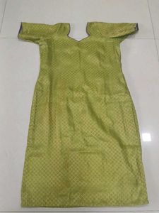Brocade Silk Olive Green Bright Kurti