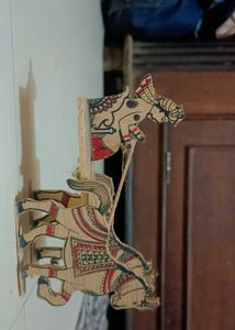 Handcrafted Wooden Indian Horse Chariot Decor