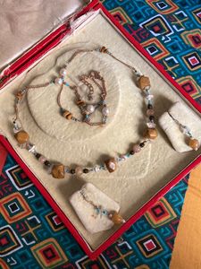 Citrine Topaz necklace + Earrings Set✨
