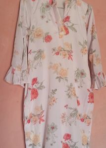 Flower Printed Silk Suit