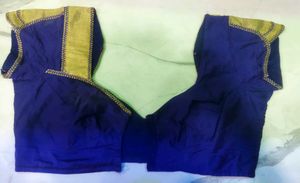 Blue &amp; Gold Saree Blouse