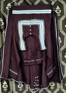 Elegant Burgundy Abaya Set