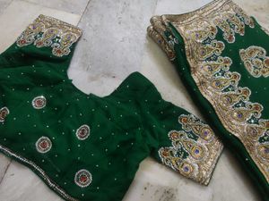 Heavy Work Saree With Blouse