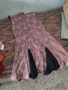 Pink Lace Layered Dress