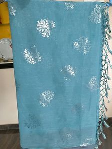 Sky Blue Colour Shining Saree