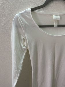 H&amp;M White Fitted Top
