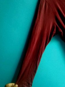 Maroon Turtleneck Top