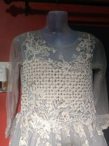 Elegant White Floral Ball Gown