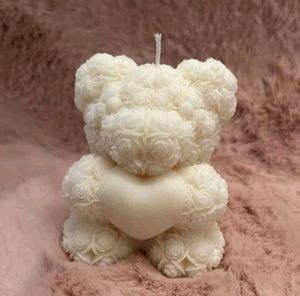 Handmade Rose Teddy Scented Candle 🧸🕯️