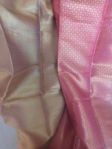 Celebrity Inspired Golden Pink Saree