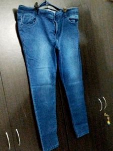 Women Mid-rise Stretchable 38 Jeans In Dark Blue