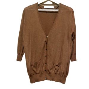 Brown Zara Knit Cardigan