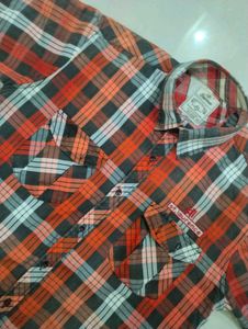 red colour checked shirt for men (thrifted)