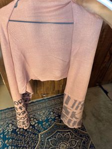 COMBO OFFER PINK LONG SHRUG &amp;  WOOLEN SCARF
