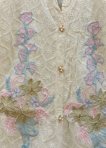 Chickan Karai Embroiderd Cream Co Ord Set