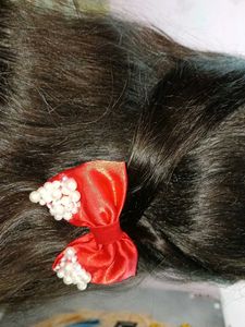 Red Bow Hair Clip