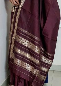 Maroon Dupatta with Gold Detailing