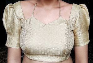 Gold Puff Sleeve Blouse