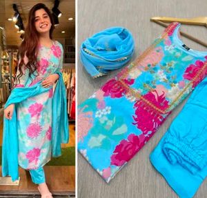 Floral Print Kurta Set with dupatta