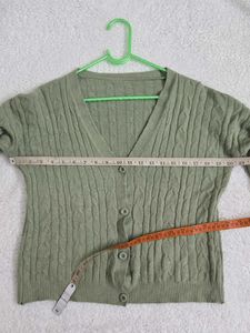 Green Button-Down Cardigan fits M~L