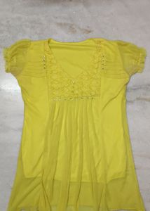 "Stunning Yellow Embellished Tunic💛