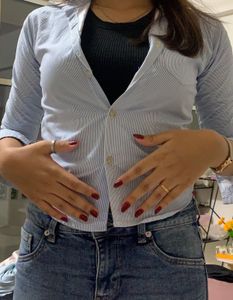 Striped Short Sleeve Shirt Button-Up