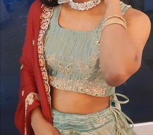Full Flair Lehenga Choli And Dupatta Maroon