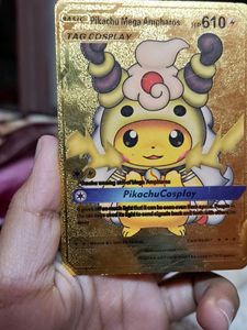Pokemon Golden Pikachu Mega Ampharos Card