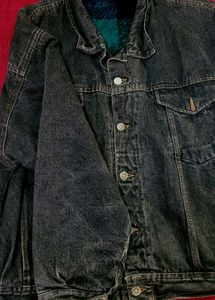 Vintage/Korean charcoal grey Denim Jacket
