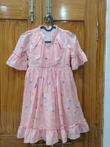 Pink Floral Ruffle Dress