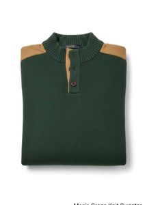 Men's Green Knit Pullover Sweater