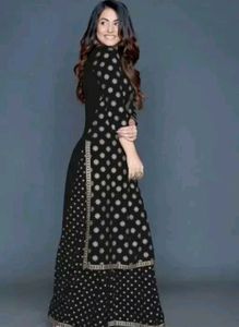 Elegant Black Kurta Palazzo Set