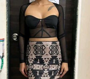 Newme Solid Full Mesh Top