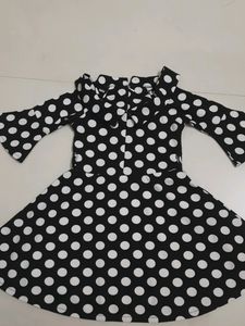 Black Polka Dot Frock 4-5 Year Girl
